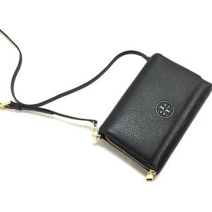 TORY BURCH BNWT FLAT WALLET CROSSBODY BAG BLACK